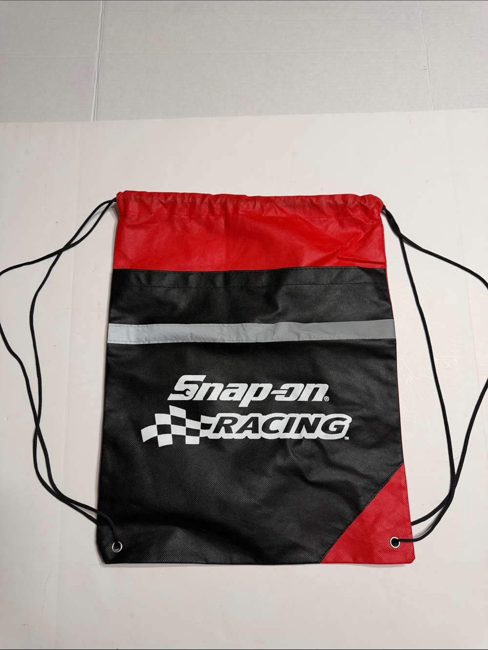 Snap-on Racing Drawstring Backpack - Black & Red